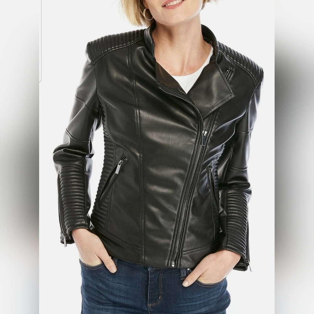 The Limited Faux Leather Moto Jacket Size L/PXL